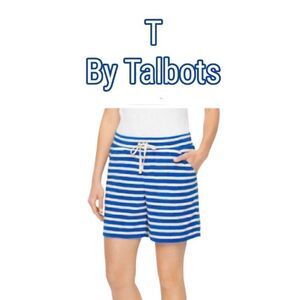 T by Talbots “Valley Stripe” Terrycloth Drawstring Shorts